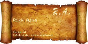 Rikk Ajna névjegykártya